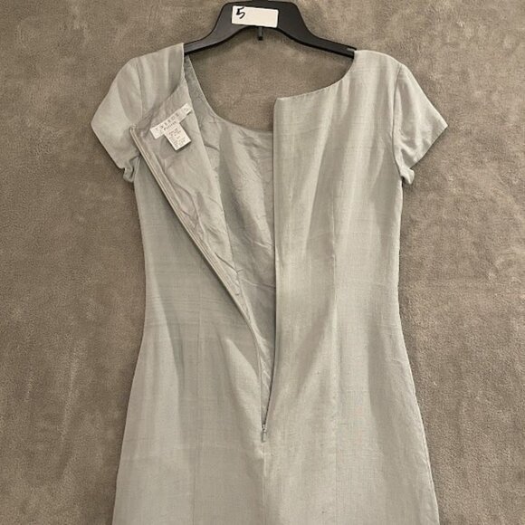 Raw Silk Tweeds Dress Womens 6P Gray Short Sleeve Fitted Sheath Petites Classic - Picture 10 of 13